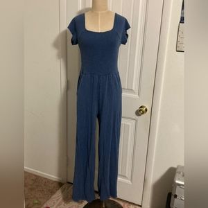 Darkish blue jumpsuit with pockets from soft surroundings
